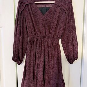 Madewell Burgundy Long Sleeve Dress